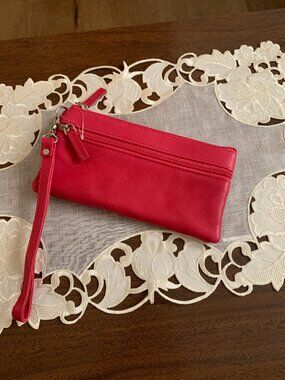 NWOT Pink Leather Wristlet